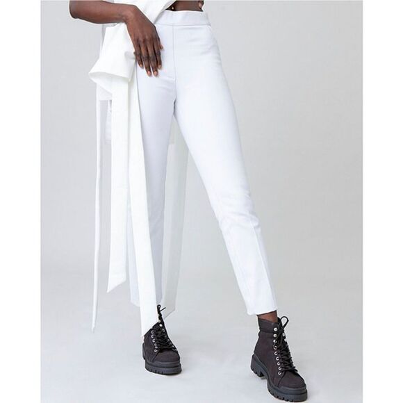 Women's SPANX On-the-Go Ankle Slim Straight Pant | Color: White | Sz: S - Picture 2 of 15